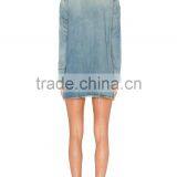 Fashion Ladies Raw Cut Frayed Hem Denim Jeans Fabric Girls Mini Dress With Front Lace-Up Details With Details 2016 HSD5819 thumbnail-5