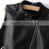 High Quality Wholesale Life Chinese Fashion Short Leather Custom Black Women Jacket thumbnail-3