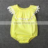 2017 Summer Fluorescent Yellow Color Infant Girls Bodysuit thumbnail-1