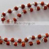 5 Mukhi Rudraksha Mala SILVER CAP thumbnail-1
