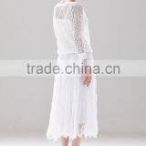 Ladies Fashion Long Skirt Mesh Pattern Cotton Perspective Skirt SR-P9963 thumbnail-6