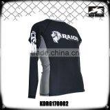 Black/white Sublimation Printed Lycra Compression Bjj Rash Guards With Long Sleeves thumbnail-4