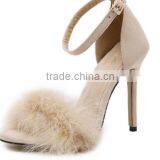 Zm50271b 2017 Europe New Style Feather High Heels Women Sandals Hollow Out Sexy Latest High Heel Ladies Shoes thumbnail-2