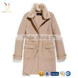 Korea Style Woolen Winter Coat,Women Winter Long Coat With Fur Collar thumbnail-3