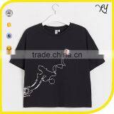 Fashion Slogan Print Logo Short Sleeve Crop Ladies Cropped T-Shirt Top Women Clothing 2017 thumbnail-2