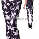 Wholesale stretch fabric custom logo womens high waist leggings 2017