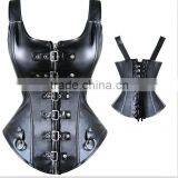 Instyles New Corset Overbust Hlater Sweetheart Top Straps Soft Faux Leather Steampunk thumbnail-1