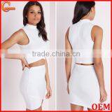 2015 New Style Sleeveless High Neck Ladies Crop Top