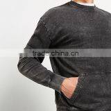 Men's Black Washed Pocket Sweatshirt thumbnail-4