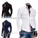 100% Cotton Solid Color Slim Fit Men Double Collar Dress Shirt for Men thumbnail-3