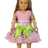 18" Doll Christmas Colorful Polka Dots Pettiskirt With Light Pink Tank Top thumbnail-1