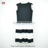 Stripe Elegant Long Custom Fashion Latest Dress Designs thumbnail-2