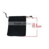 Velvet Jewelry Bags Drawstring Rectangle Black 11.5cm x 10cm thumbnail-2