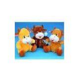 Colorful plush christmas musical cattle animal stuffed toy with pp cotton for kid, toddler