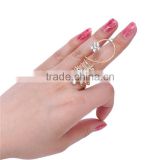 Gold&Silver-plated Rhinestone flowers Wrap Around Spiral Rings