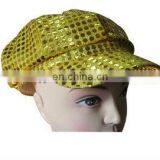 Fashionable Gold Sequined Disco Caps for Party thumbnail-1