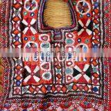 Indian Vintage Thread Beads Embroidery Neck Yoke-Vintage Bohemian Patch Embroidered Patch-Banjara Gypsy Fabric Neck Yoke Patch - thumbnail-2