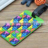 Silicone Luggage Tag, SGS Approved Tetris Pattern Luggage Tags thumbnail-1