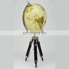 Brass Nautical Globe With Wooden 3 Legs thumbnail-1