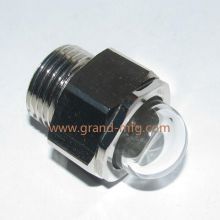 male NPT pipe thread 1/2 inch domed shaped oil sight glass for cooling system with natural glass