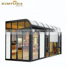JYD Retractable Roof Glass Sunroom Bioclimatic Aluminum Louvre Shade With Glass Wall System thumbnail-3