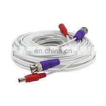 Indoor Outdoor White 5M 10M 20M 30M 50M 80M BNC DC Patch Cables 4K CCTV Camera Cable