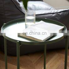 Роскошный круглый двухслойный подносный столик, металлический разборный прихожий столик для гостиной, современный thumbnail-4