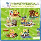 Mini Qute Sembo Kawaii 6 Styles Amine Pikachu Diamond Plastic Building Block Model Educational Toy