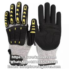 Anti Impact Anti Cut UHMWPE(HPPE) Liner Nitrile Sandy Coated TPR Anti Impact Gloves Anti Vibration Gloves