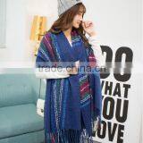 Winter Korean Lady Fashion Tassel Acrylic Plaid Cashmere Scarf Shawl thumbnail-1