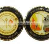 Metal coin with color and epoxy coating