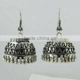 Oxidized Jhumka Rava Work 925 Sterling Silver Earring, Fine Silver Jewelry, Silver Jewelry Manufactures thumbnail-1
