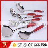 6 Pcs 3 MM Thick Cooking Utensil Set With Red Silicone Handle thumbnail-3