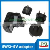 5v 0.5a 2a 5.5v ac dc power adapter with eu us au uk plug