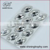 Transparent shining machine cut crystal glass stones