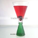 handmade green colour stem glass wine glass