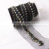 Factory Beaded Colorful Glass Tube and Pearl Sewing Lace Trimming for Dress