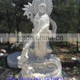 Guanyin Female Buddha Statue White Marble Stone Statue Hand Carving Sculpture For Pagoda, Cave, Temple No 55