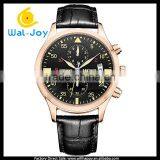 WJ-5511 Complete Calendar Multifunction Megir Brand Genuine Leather Men Waterproof Watch thumbnail-1