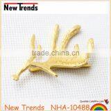 Wholesale Women Hair Accessories Jewelry Gold Plated Deer Antlers Hair Clips thumbnail-1