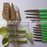 Kitchen Knife Set -17Pcs With Wooden Block