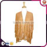 2016 New Fashionable Tassel Promotional Suede Poncho thumbnail-3