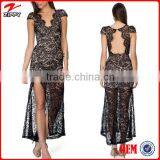 2016 Women Lace Design All Night Dance Dress/Side Split Latest Night Dress/Ladies Western Style Prom Dress thumbnail-1