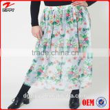 Print Chiffon Single-Layered Full Knee Length Skirt