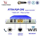 FTTX Solution 1BiDi-SFF+2GE+1POTS+WiFi Access Point P2P Fiber Gateway