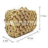 Gold Crystal Rhinestone Elegant Wedding Diamante Ladies Clutch Evening Bag (88161A-GG) thumbnail-2