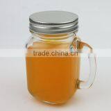 16oz Clear Glass Mason Jar With Silver Lid and Straws thumbnail-5