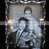2016 Hot Sale 3d Laser Crystal Photo Frame for Fabulous Wedding Gifts