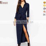Women's Casual Long Dress Long Sleeve Fork Maxi Dress thumbnail-1
