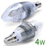 E14 4W 4x1w Led Candle Light Sliver House Color in Cool White Energy-Saving Lamp
